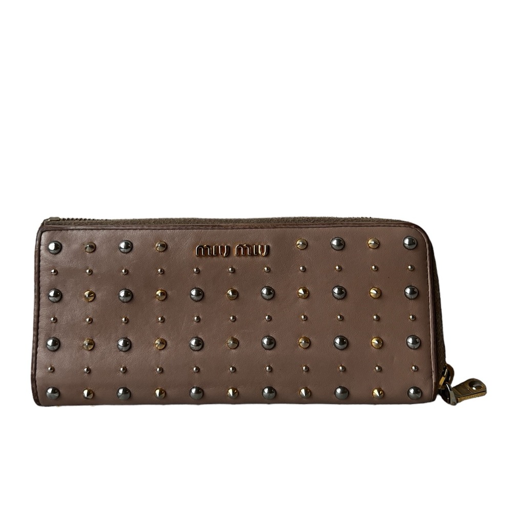 Miu miu studded EUC zip around wallet